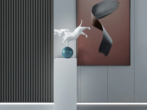 现代飞狗雕塑3d模型