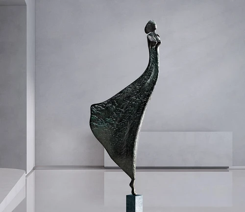 现代抽象人物雕塑摆件3d模型