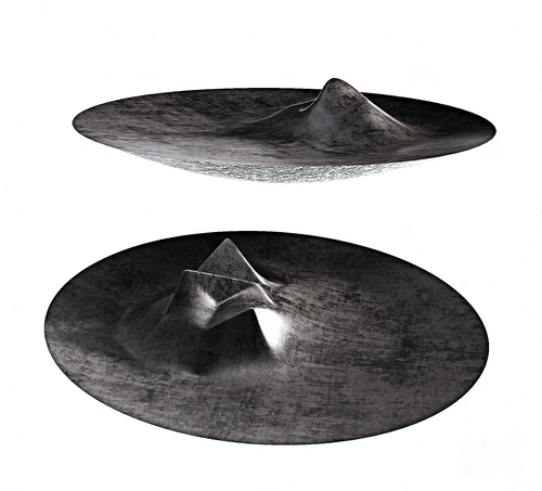现代山峦雕塑摆件3d模型