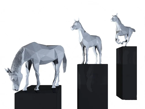 现代骏马雕塑3d模型