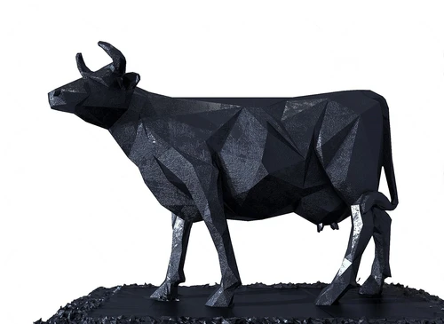 现代奶牛雕塑摆件3d模型