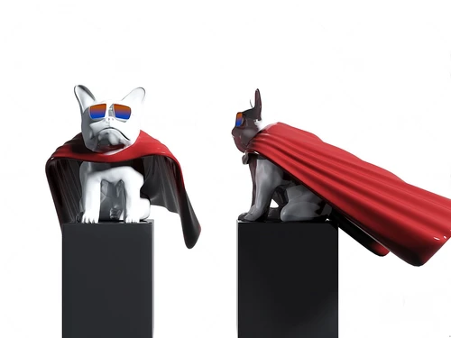 现代贵宾犬雕塑3d模型