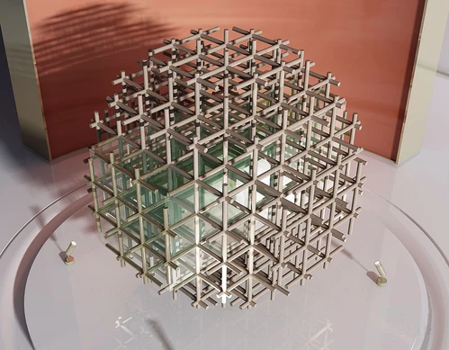 现代镂空球形雕塑3d模型