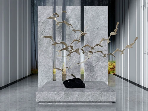 现代玄关大雁雕塑3d模型