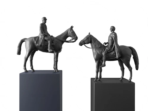 现代骑马男人雕塑3d模型