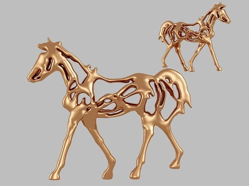 现代骏马雕塑3d模型