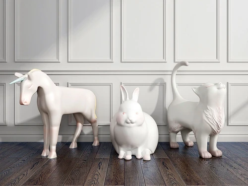 现代独角兽动物雕塑3d模型