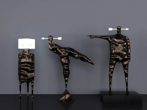 现代人物中箭拿箭雕塑摆件3d模型