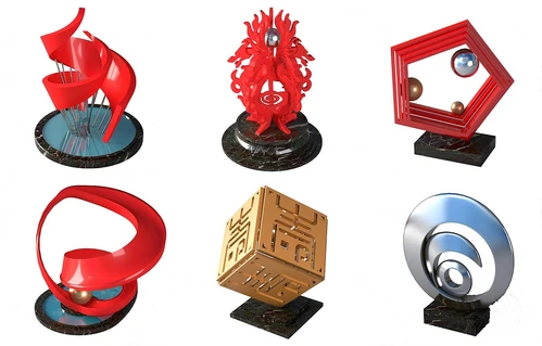 现代城市广场艺术雕塑3d模型