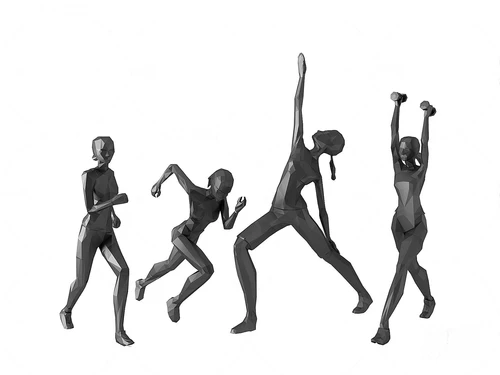 现代几何运动人物雕塑3d模型
