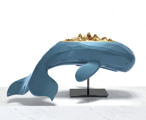现代鲸鱼雕塑3d模型