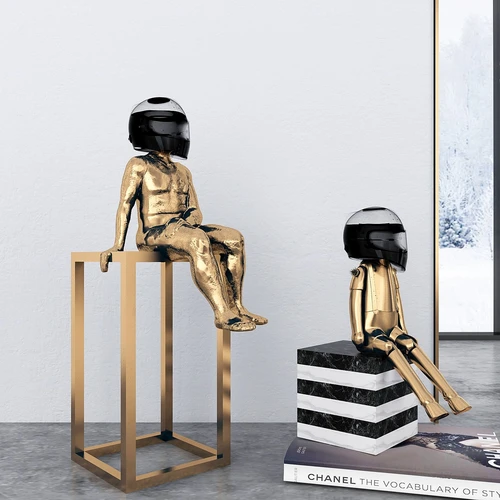 现代金属人物雕塑3d模型