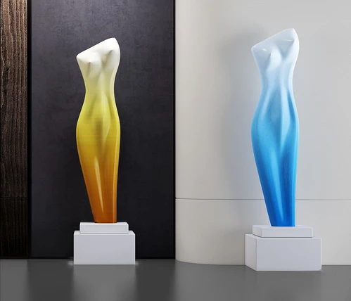 现代女性身躯雕塑3d模型