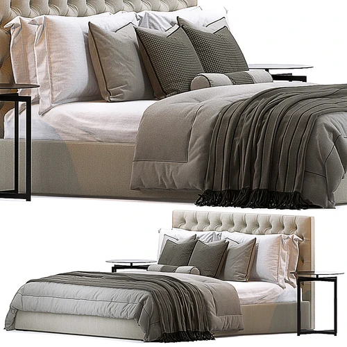 Minotti 现代布艺双人床