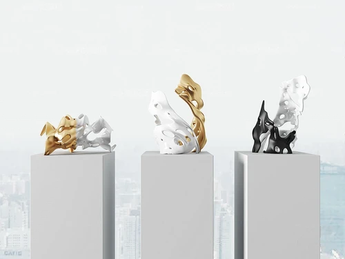 现代金属雕塑3d模型