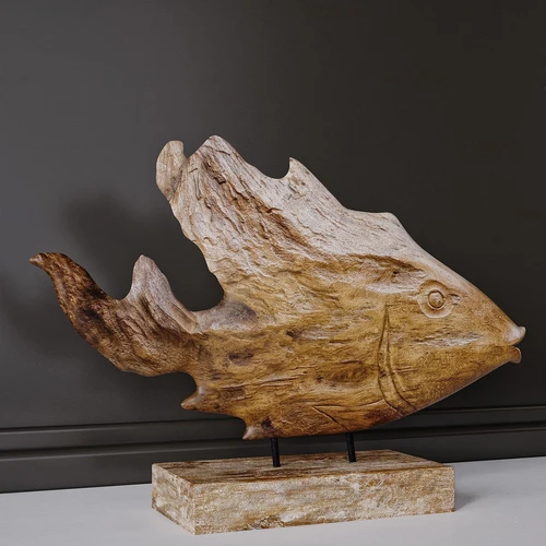 现代木鱼雕塑木雕3d模型