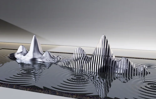 现代山体雕塑小品3d模型