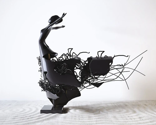 现代铁艺人物雕塑3d模型