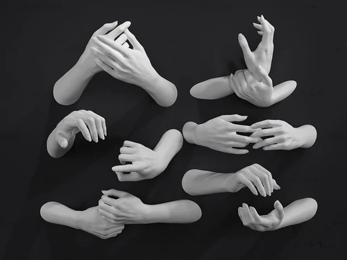 现代石膏手势墙饰3d模型