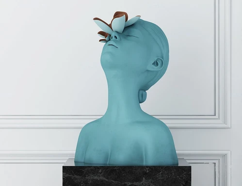 现代女性人物雕塑3d模型