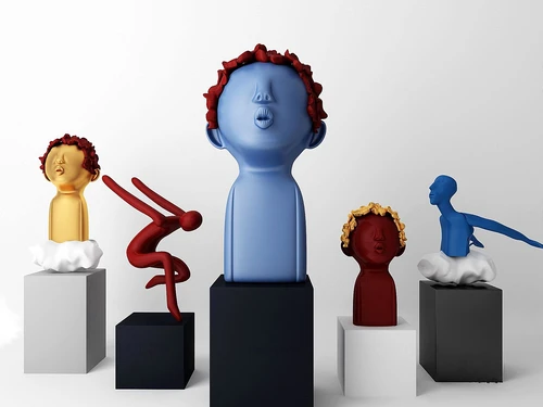 现代人物雕塑摆件3d模型