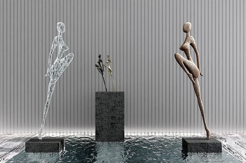 现代人物雕塑3d模型