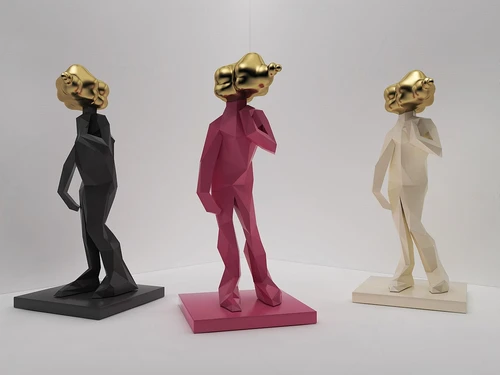 现代抽象人物雕塑摆件3d模型