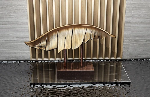 现代芭蕉叶金属雕塑3d模型