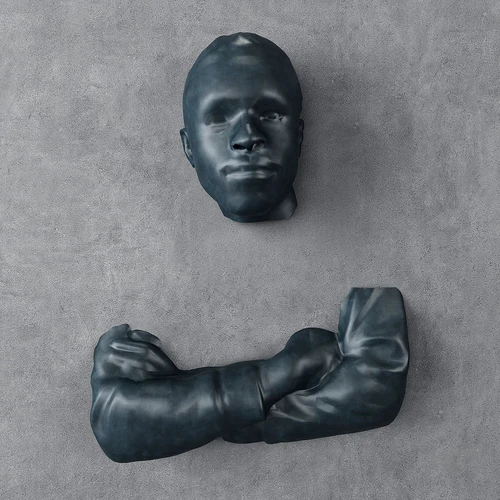 现代人物雕塑墙饰3d模型