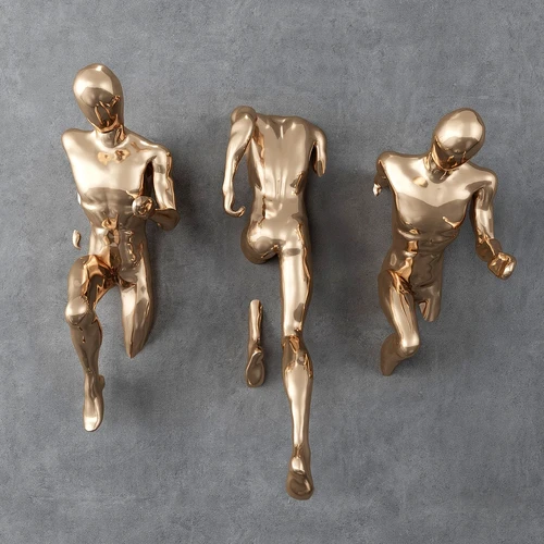 现代金属人物雕塑3d模型