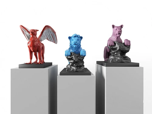 现代动物雕塑摆件3d模型