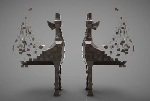 现代艺术动物雕塑3d模型