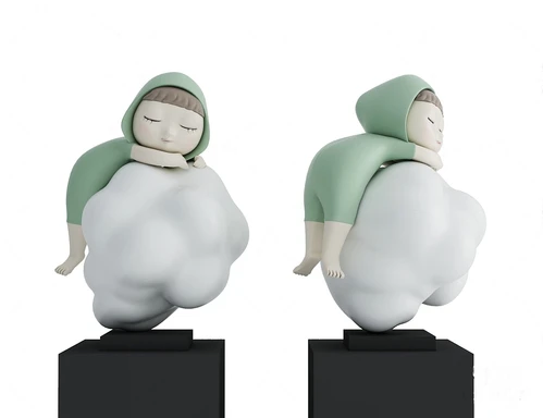 现代人物雕塑3d模型
