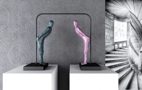 现代抽象人物雕塑摆件3d模型