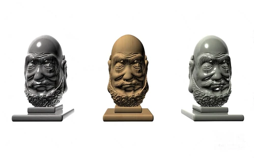 现代达摩祖师头像雕塑3d模型