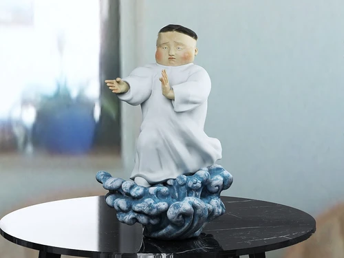 集艾设计 新中式滑稽功夫小人雕塑3d模型