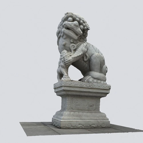 新中式石狮子雕塑3d模型