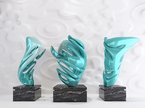 新中式抽象雕塑摆件3d模型