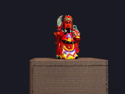 新中式关公雕塑3d模型