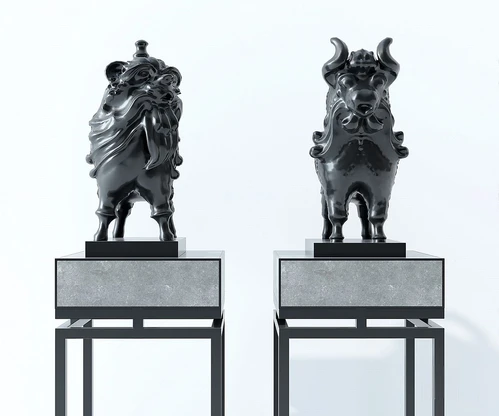 新中式金属动物雕塑摆件3d模型