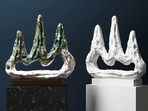 新中式雪山雕塑摆件3d模型