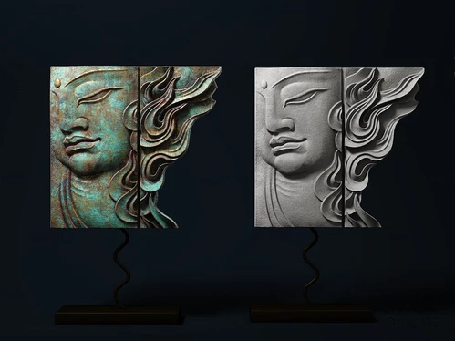 新中式佛像摆件3d模型