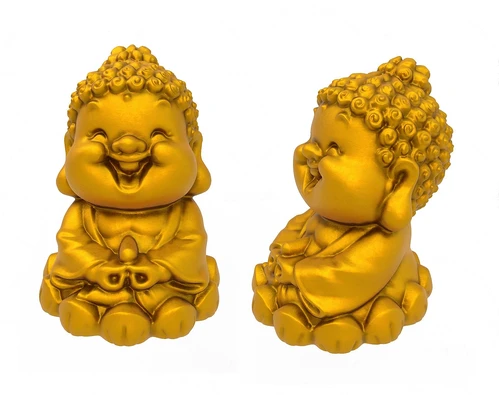 中式微笑小金佛雕塑3d模型