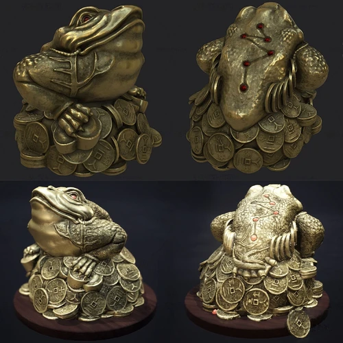 中式金蟾雕塑3d模型