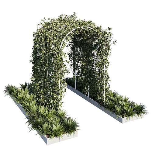现代植物拱门园艺小品