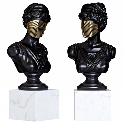 欧式面罩女神人物雕塑3d模型