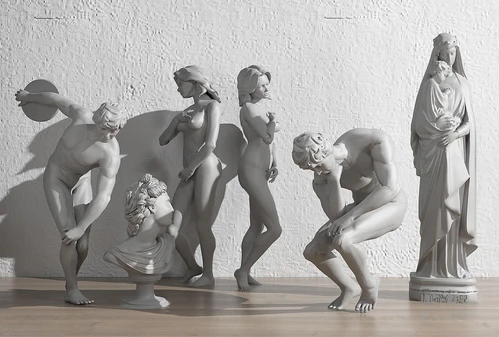 欧式思考者石膏象3d模型