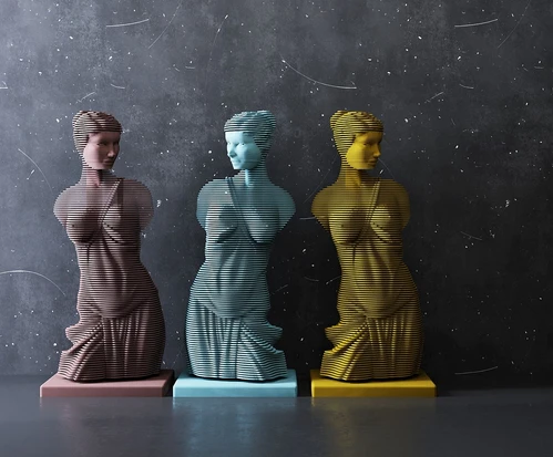 欧式女性人物雕塑3d模型