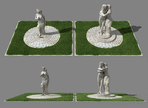 欧式景观人物雕塑3d模型