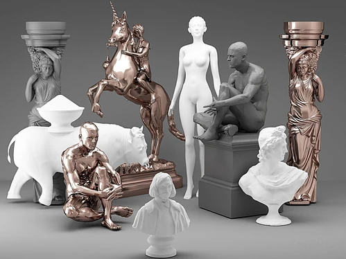 欧式人物雕塑3d模型